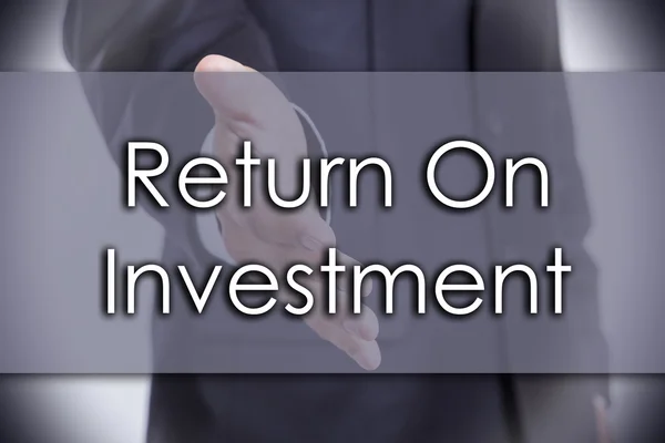 Rentabilidad de la inversión ROI - concepto de negocio con texto —  Fotos de Stock
