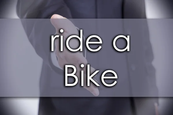 Jeździć na rowerze - koncepcja biznesowa z tekstem — Zdjęcie stockowe