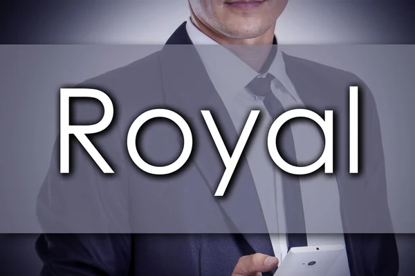 Royal - Молодой бизнесмен с текстовой - бизнес-концепцией — стоковое фото