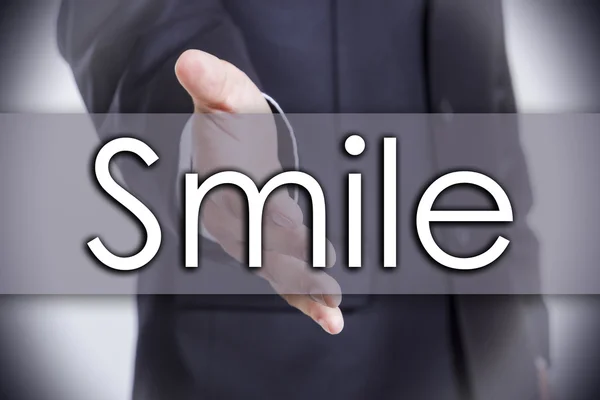 Smile - affärsidé med text — Stockfoto