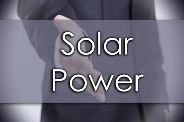 Solenergi - affärsidé med text — Stockfoto