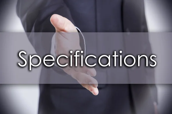 Specifications - business concept with text — Stock Photo, Image