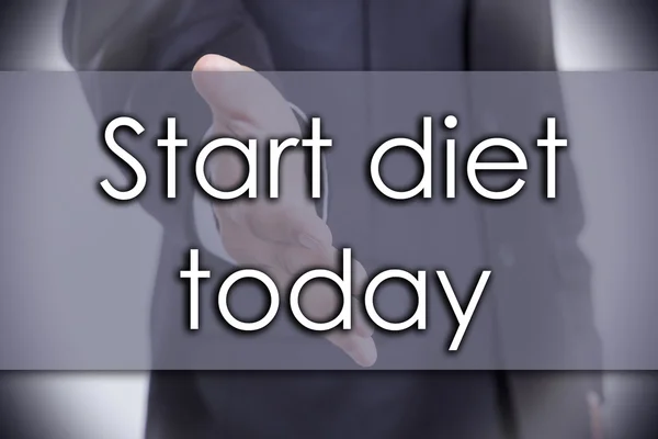 Start dieet vandaag - bedrijfsconcept met tekst — Stockfoto