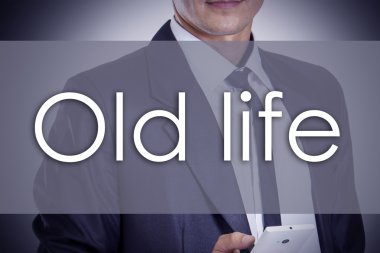 Eski hayat - metin ile genç işadamı - iş kavramı