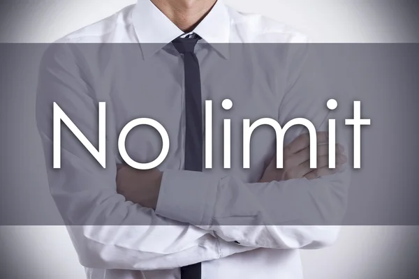 No limit - Young businessman with text - business concept — Stock Photo, Image