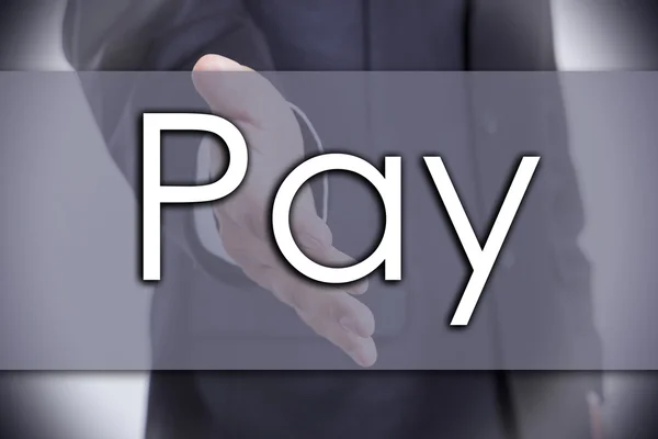 Pay - бізнес-концепція з текстом — стокове фото