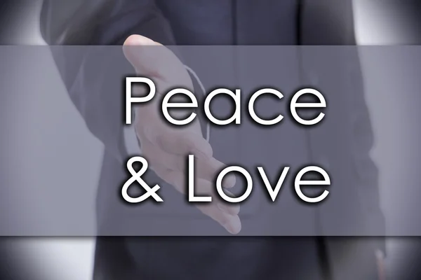 Peace & Love - concept d'entreprise avec texte — Photo
