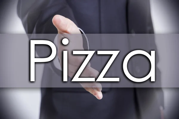 Pizza - obchodní koncept s textem — Stock fotografie