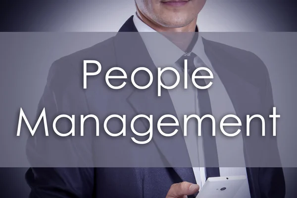 Ludzie conce business Management - młody biznesmen z tekstem- — Zdjęcie stockowe