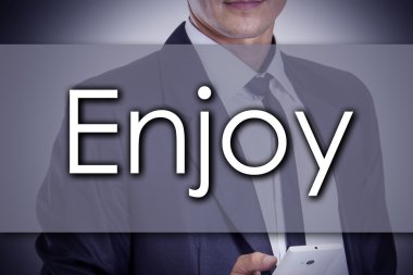 -Genç işadamı metin ile - iş kavramı keyfini çıkarın