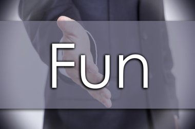 Eğlence - metin ile iş kavramı