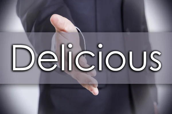 Delicious - επιχειρηματική ιδέα με το κείμενο — Φωτογραφία Αρχείου