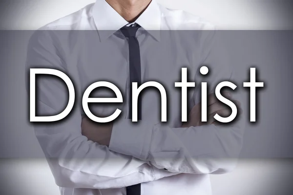 Dentista - Joven empresario con texto - concepto de negocio — Foto de Stock