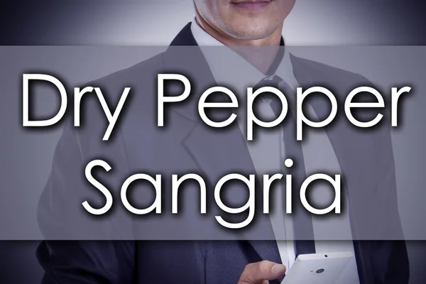 Suchy pieprz Sangria - młody biznesmen z tekstem - conc biznes — Zdjęcie stockowe