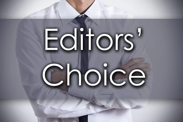 Escolha dos Editores - Jovem empresário com texto - negócio — Fotografia de Stock