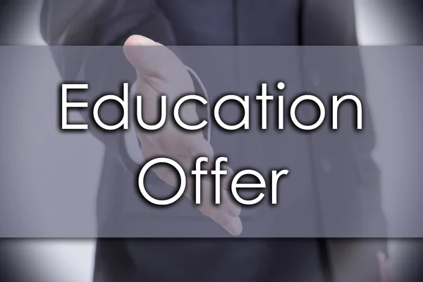Oktatás ajánlat - üzleti koncepció, szöveg — Stock Fotó