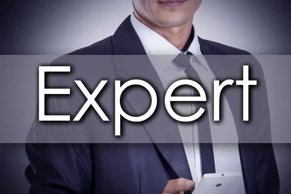 Experte - Jungunternehmer mit Text - Geschäftskonzept — Stockfoto