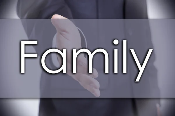 Família - conceito de negócio com texto — Fotografia de Stock