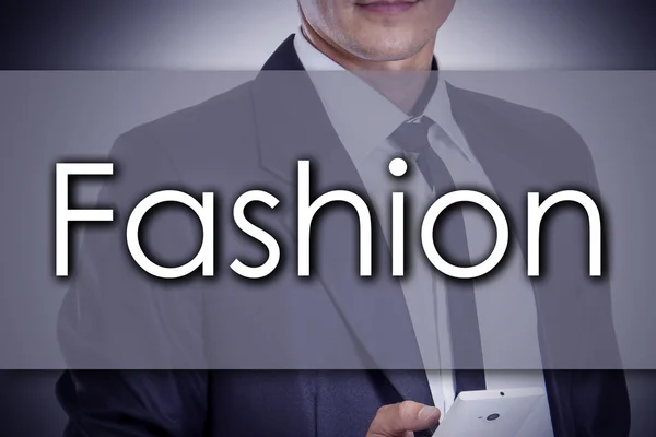 Fashion - Young businessman with text - business concept — Stock Photo, Image