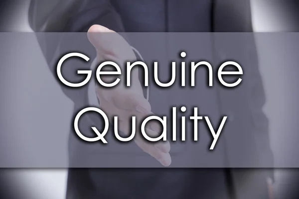 Qualidade genuína - conceito de negócio com texto — Fotografia de Stock