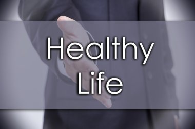Sağlıklı yaşam - metin ile iş kavramı