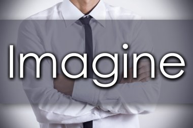 -Genç işadamı metin ile - iş kavramı hayal