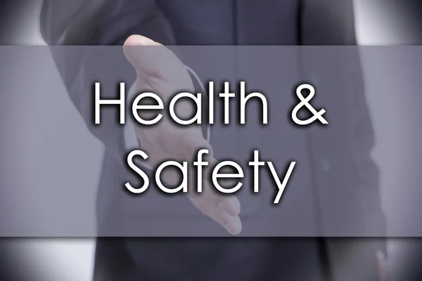 Gezondheid & veiligheid - bedrijfsconcept met tekst — Stockfoto