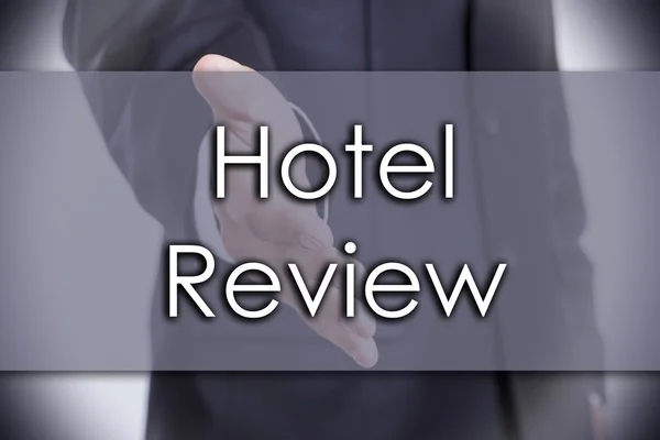 Готель Review - концепція бізнесу з текстом — стокове фото