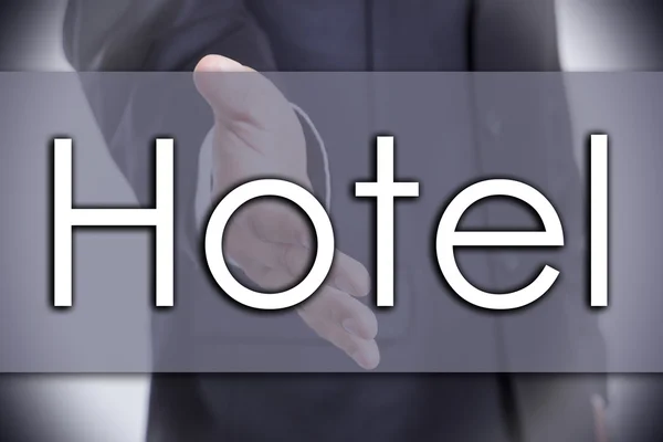 Hotel - бізнес-концепція з текстом — стокове фото