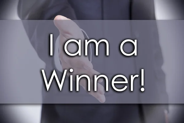 ¡Soy un ganador! - concepto de negocio con texto — Foto de Stock