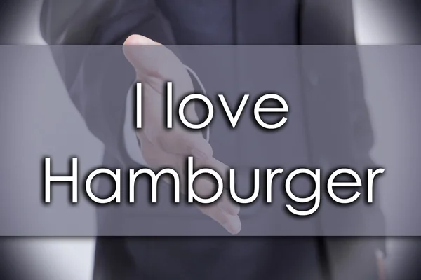 Ben Hamburger - iş kavramı ile metin seviyorum — Stok fotoğraf