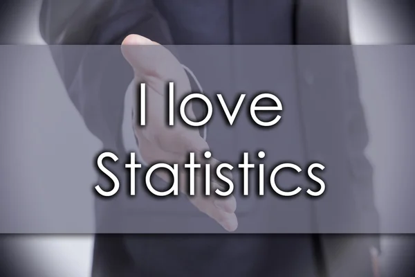 Eu amo Estatísticas - conceito de negócio com texto — Fotografia de Stock