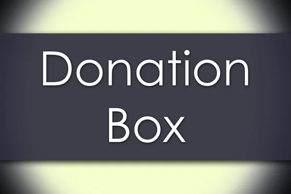 Spendenbox - Geschäftskonzept mit Text — Stockfoto