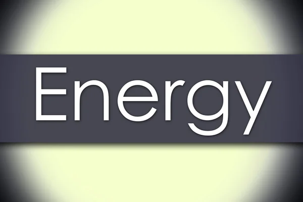 Energi - affärsidé med text — Stockfoto