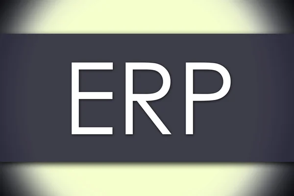 Enterprise Resource Planning ERP - conceito de negócio com texto — Fotografia de Stock