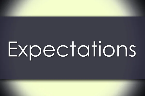 Ожидания - деловая концепция с текстом — стоковое фото