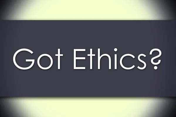 Tens ética? - conceito de negócio com texto — Fotografia de Stock