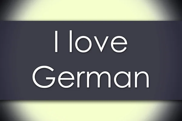 Almanca - iş kavramı ile metin seviyorum — Stok fotoğraf