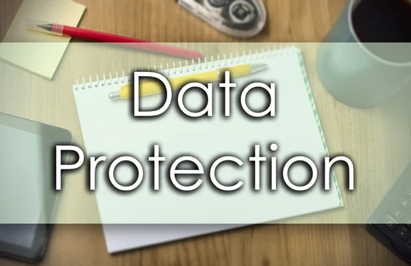 Ochrona danych - koncepcja biznesowa z tekstem — Zdjęcie stockowe