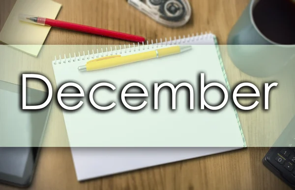 December -  business concept with text — Stock Photo, Image