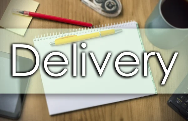 Delivery - бізнес-концепція з текстом — стокове фото