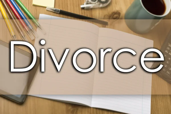 Divorce - concept d'entreprise avec texte — Photo