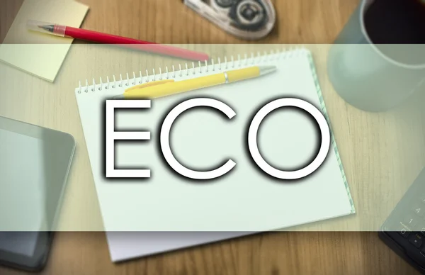 Eco - üzleti koncepció, szöveg — Stock Fotó