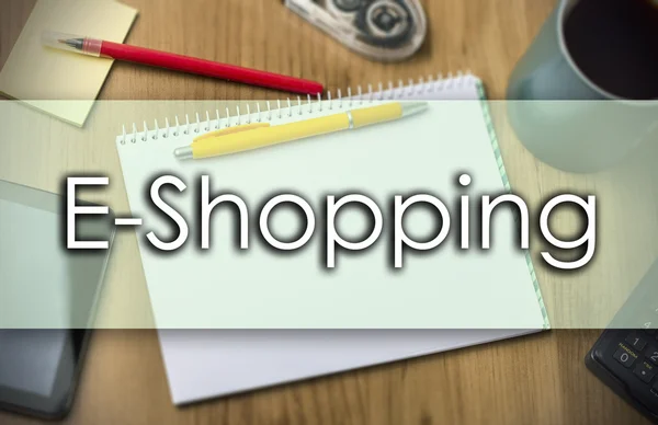 E-Shopping - concepto de negocio con texto —  Fotos de Stock