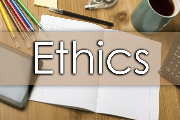 Etika - obchodní koncept s textem — Stock fotografie