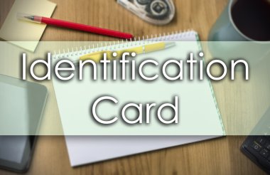 Kimlik kartı - metin ile iş kavramı