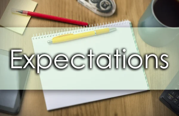 Expectativas - conceito de negócio com texto — Fotografia de Stock
