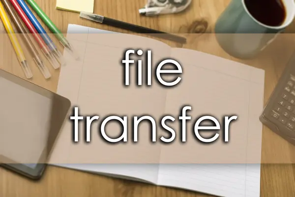 Transfert de fichiers - concept d'entreprise avec texte — Photo