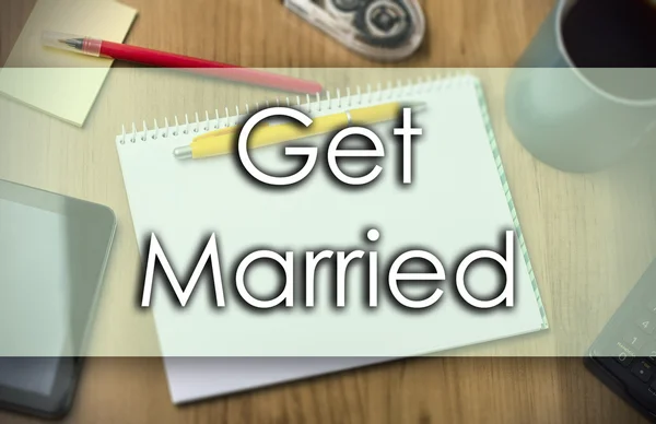 Get 결혼-텍스트와 비즈니스 개념 — 스톡 사진