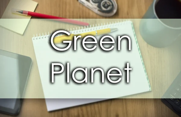 Green Planet - concept d'entreprise avec texte — Photo